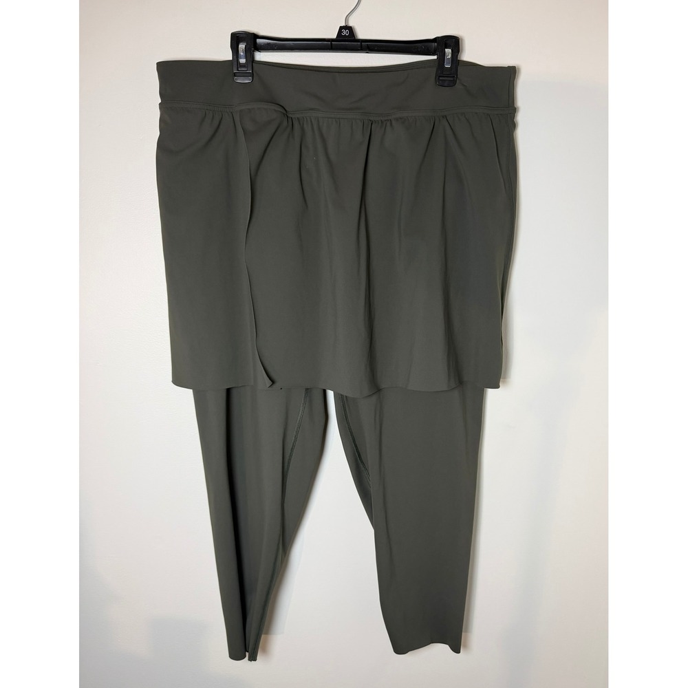 Spanx‎ Booty Boost Skirted Leggings 3X Olive Green Active Skort